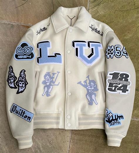 louis vuitton varsity jacket beige|Louis Vuitton varsity jacket women.